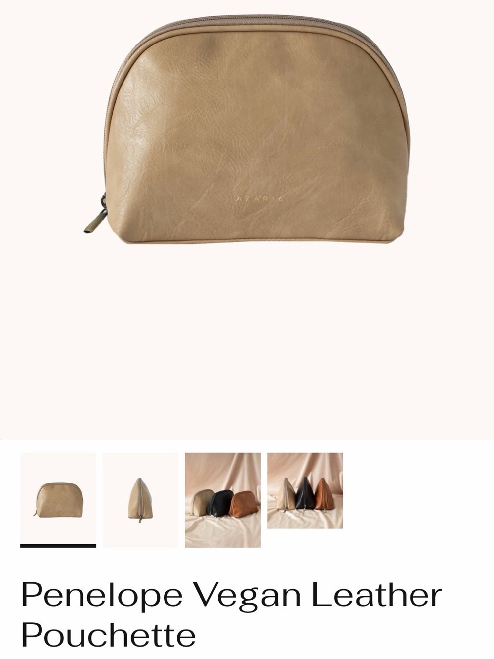 Vegan Leather Pouchette - Tan